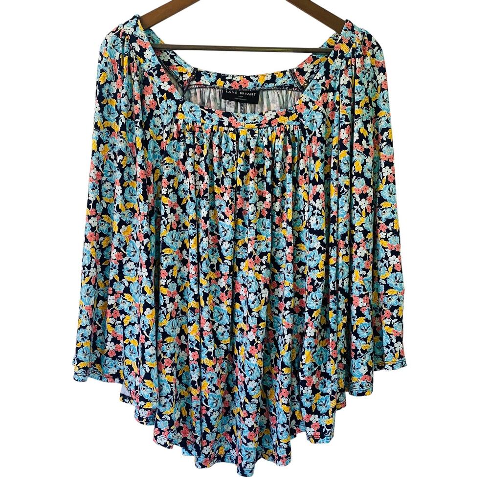 Lane Bryant Top Women's Lane Bryant Size 14/16 Floral Print Flowy Boho Dolman - Picture 1 of 12
